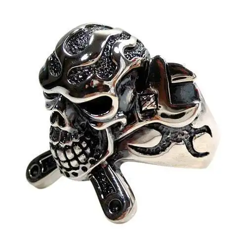 Bikerringshop Mechanic Wrench Cross Skull Ring 8 Bikerringshop Mechanic Wrench Cross Skull Ring - Image 6