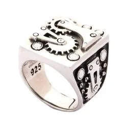 Bikerringshop Mechanical Sterling Silver Biker Ring 12 Bikerringshop Mechanical Sterling Silver Biker Ring -Outlet Rings Store mechanical silver biker ring 10