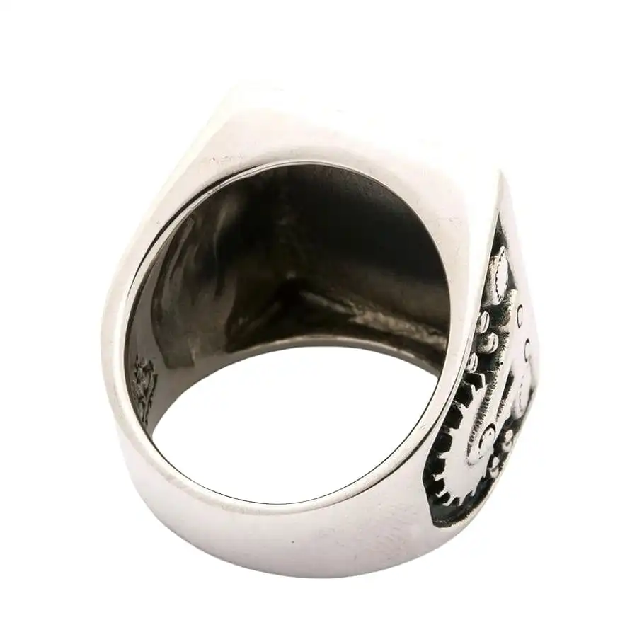 Bikerringshop Mechanical Sterling Silver Biker Ring 9 Bikerringshop Mechanical Sterling Silver Biker Ring - Image 7