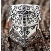 Bikerringshop Black Cross 925 Sterling Silver Medieval Armor Rocker Ring -Outlet Rings Store medieval armor ring