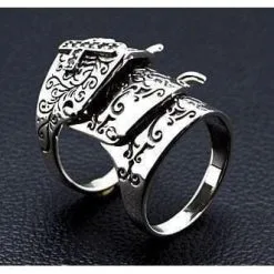 Bikerringshop Black Cross 925 Sterling Silver Medieval Armor Rocker Ring 24 Bikerringshop Black Cross 925 Sterling Silver Medieval Armor Rocker Ring -Outlet Rings Store medieval armor ring 11