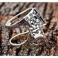 Bikerringshop Black Cross 925 Sterling Silver Medieval Armor Rocker Ring 16 Bikerringshop Black Cross 925 Sterling Silver Medieval Armor Rocker Ring -Outlet Rings Store medieval armor ring 2