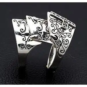 Bikerringshop Black Cross 925 Sterling Silver Medieval Armor Rocker Ring 9 Bikerringshop Black Cross 925 Sterling Silver Medieval Armor Rocker Ring - Image 7