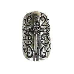 Bikerringshop Sterling Silver Medieval Shield Sword Ring