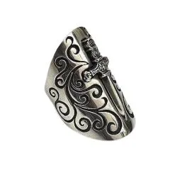 Bikerringshop Sterling Silver Medieval Shield Sword Ring -Outlet Rings Store medieval shield sword ring 5