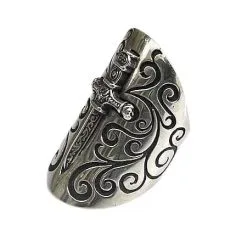 Bikerringshop Sterling Silver Medieval Shield Sword Ring -Outlet Rings Store medieval shield sword ring 6