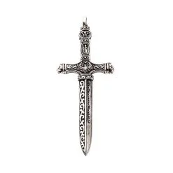 Bikerringshop Sterling Silver Warrior Sword Pendant -Outlet Rings Store medieval sword pendant