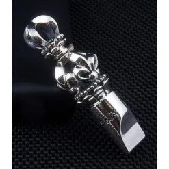 Bikerringshop Sterling Silver Medieval Whistle Pendant -Outlet Rings Store medieval whistle pendant 3