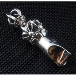 Bikerringshop Sterling Silver Medieval Whistle Pendant -Outlet Rings Store medieval whistle pendant 5