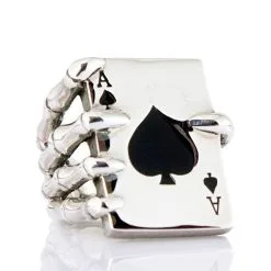 Bikerringshop 925 Sterling Silver Mens Craw Spade Gothic Rings
