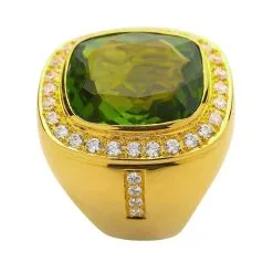 Bikerringshop Mens Huge Natural Green Peridot Ring -Outlet Rings Store mens peridot ring 10