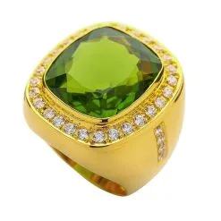 Bikerringshop Mens Huge Natural Green Peridot Ring -Outlet Rings Store mens peridot ring 11