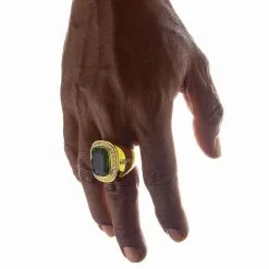 Bikerringshop Mens Huge Natural Green Peridot Ring -Outlet Rings Store mens peridot ring 14