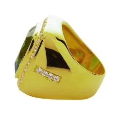 Bikerringshop Mens Huge Natural Green Peridot Ring -Outlet Rings Store mens peridot ring 5