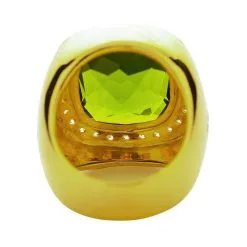 Bikerringshop Mens Huge Natural Green Peridot Ring -Outlet Rings Store mens peridot ring 7