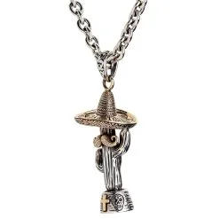 Bikerringshop Sterling Silver Mexican Cowboy Cactus Pendant 19 Bikerringshop Sterling Silver Mexican Cowboy Cactus Pendant -Outlet Rings Store mexican cactus necklace 5