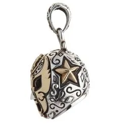 Bikerringshop Sterling Silver Brass Mexican Mask Pendant Necklace -Outlet Rings Store mexican mask pendant 5