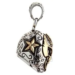Bikerringshop Sterling Silver Brass Mexican Mask Pendant Necklace -Outlet Rings Store mexican mask pendant 6