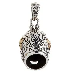 Bikerringshop Sterling Silver Brass Mexican Mask Pendant Necklace -Outlet Rings Store mexican mask pendant 7