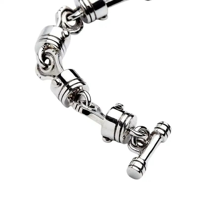 Bikerringshop Sterling Silver Motorcycle Piston Biker Bracelet 13 Bikerringshop Sterling Silver Motorcycle Piston Biker Bracelet - Image 11