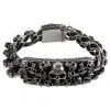 Bikerringshop Sterling Silver Multi Skull Biker Bracelet -Outlet Rings Store multi skull bracelet