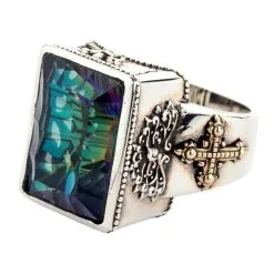 Bikerringshop Mystic Quartz Medieval Men's Gothic Ring -Outlet Rings Store mystic quartz gothic ring 3