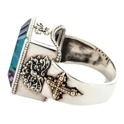 Bikerringshop Mystic Quartz Medieval Men's Gothic Ring -Outlet Rings Store mystic quartz gothic ring 4