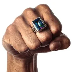 Bikerringshop Mystic Quartz Medieval Men's Gothic Ring -Outlet Rings Store mystic quartz gothic ring 8