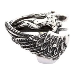Bikerringshop Sterling Silver Angel Wings Feather Biker Ring 17 Bikerringshop Sterling Silver Angel Wings Feather Biker Ring -Outlet Rings Store nude angel wings biker ring 8