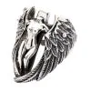 Bikerringshop Sterling Silver Angel Wings Feather Biker Ring -Outlet Rings Store nude angel wings feather biker ring