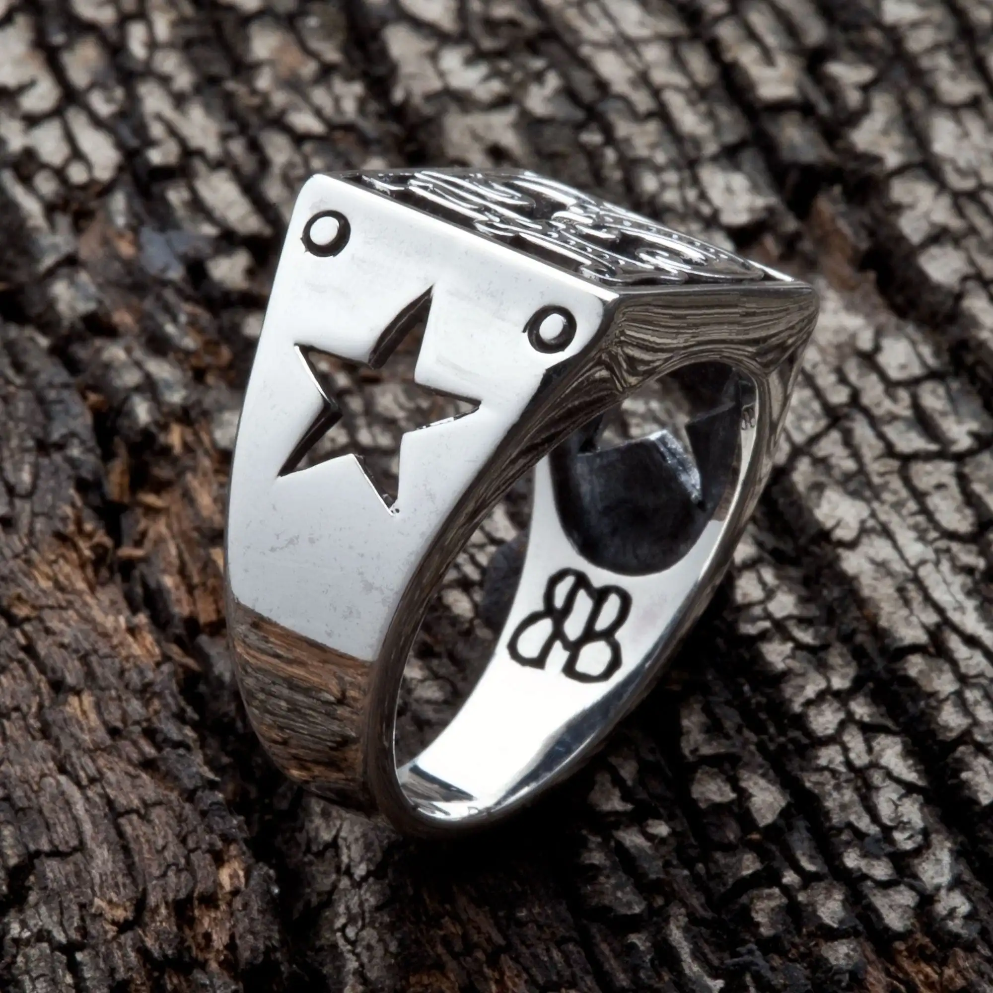 Bikerringshop Sterling Silver Number 13 Biker Ring 7 Bikerringshop Sterling Silver Number 13 Biker Ring - Image 5