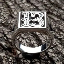 Bikerringshop Sterling Silver Number 13 Biker Ring 11 Bikerringshop Sterling Silver Number 13 Biker Ring -Outlet Rings Store number 13 sterling silver biker ring 6