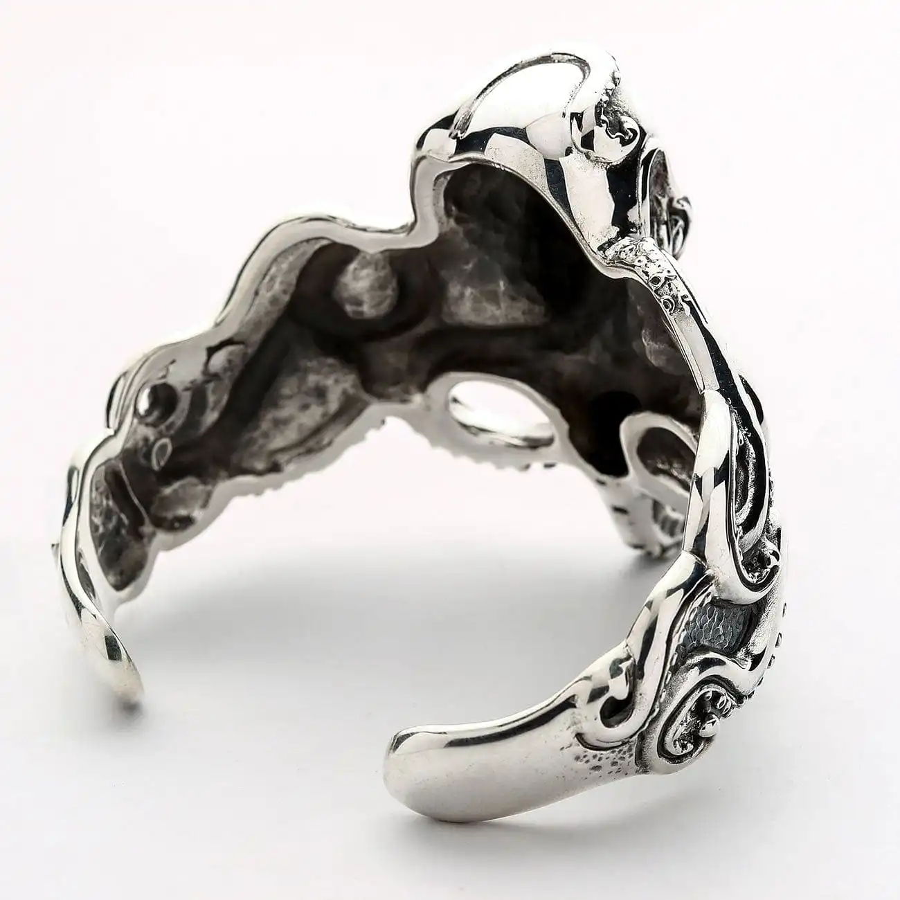 Bikerringshop Sterling Silver Octopus Mens Cuff Bracelet 12 Bikerringshop Sterling Silver Octopus Mens Cuff Bracelet - Image 10
