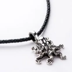 Bikerringshop Silver Octopus Gothic Pendant Necklace 18 Bikerringshop Silver Octopus Gothic Pendant Necklace -Outlet Rings Store octopus necklace