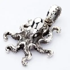 Bikerringshop Silver Octopus Gothic Pendant Necklace 14 Bikerringshop Silver Octopus Gothic Pendant Necklace -Outlet Rings Store octopus pendant 2