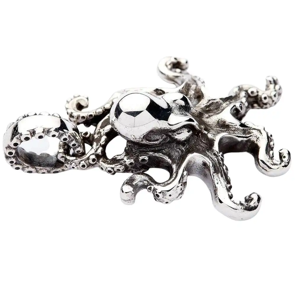 Bikerringshop Silver Octopus Gothic Pendant Necklace 10 Bikerringshop Silver Octopus Gothic Pendant Necklace - Image 8