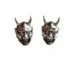 Bikerringshop Sterling Silver Skull Devil Oni Mask Earrings -Outlet Rings Store oni mask devil earrings