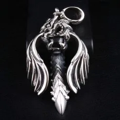 Bikerringshop Sterling Silver Black Onyx Angel Dragon Pendant 8 Bikerringshop Sterling Silver Black Onyx Angel Dragon Pendant -Outlet Rings Store onyx dragon pendant 2