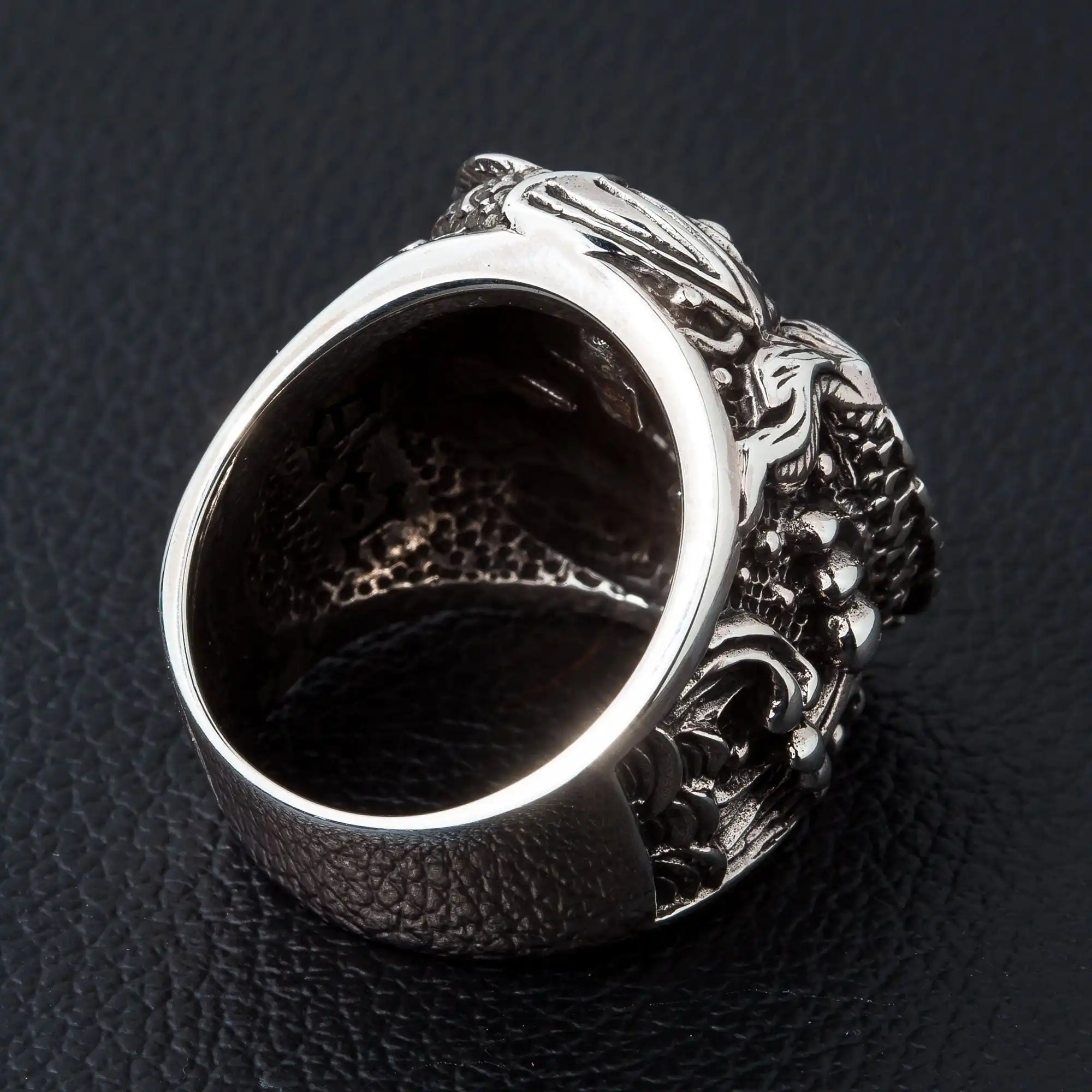 Bikerringshop Onyx Sterling Silver Koi Gothic Ring 7 Bikerringshop Onyx Sterling Silver Koi Gothic Ring - Image 5