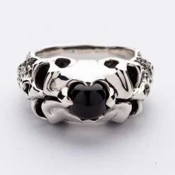 Bikerringshop Sterling Silver Onyx Skull Rings Biker Jewelry 13 Bikerringshop Sterling Silver Onyx Skull Rings Biker Jewelry -Outlet Rings Store onyx skull rings biker jewelry 2