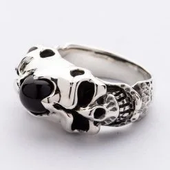 Bikerringshop Sterling Silver Onyx Skull Rings Biker Jewelry 14 Bikerringshop Sterling Silver Onyx Skull Rings Biker Jewelry -Outlet Rings Store onyx skull rings biker jewelry 3