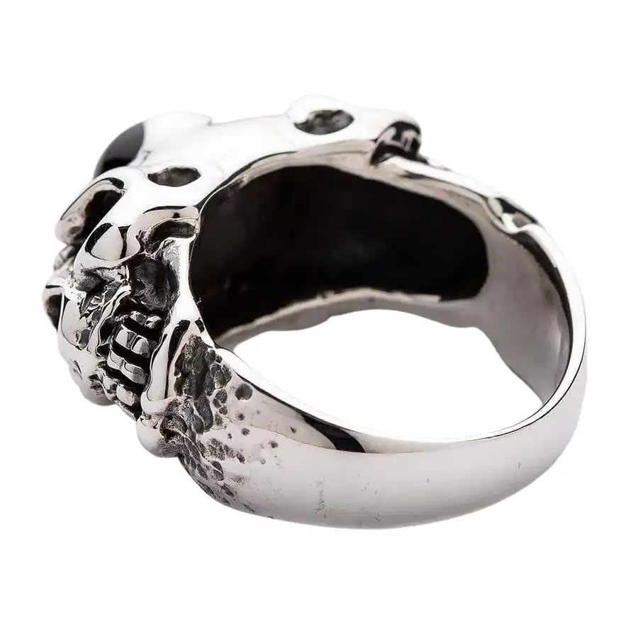 Bikerringshop Sterling Silver Onyx Skull Rings Biker Jewelry 8 Bikerringshop Sterling Silver Onyx Skull Rings Biker Jewelry - Image 6