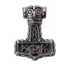 Bikerringshop Owl Futhark Runes Hammer Pendant -Outlet Rings Store owl futhark runes hammer pendant