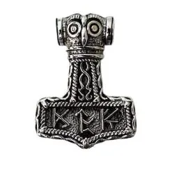 Bikerringshop Owl Futhark Runes Hammer Pendant