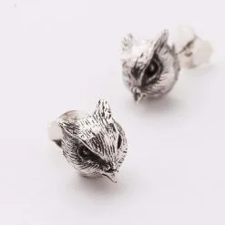 Bikerringshop Sterling Silver Owl Earrings -Outlet Rings Store owl gothic earrings 3