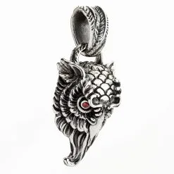 Bikerringshop Sterling Silver Owl Pendant Necklace -Outlet Rings Store owl pendant 2