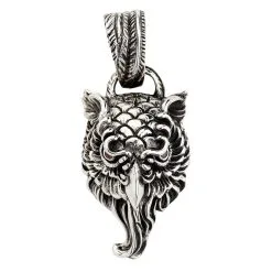 Bikerringshop Sterling Silver Owl Pendant Necklace -Outlet Rings Store owl pendant