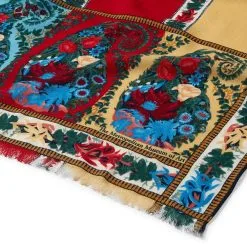 The Metropolitan Museum Of Art Paisley Border Striped Oblong Wool Scarf -Outlet Rings Store paisley border striped oblong wool scarf 3