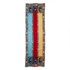 The Metropolitan Museum Of Art Paisley Border Striped Oblong Wool Scarf -Outlet Rings Store paisley border striped oblong wool scarf 4