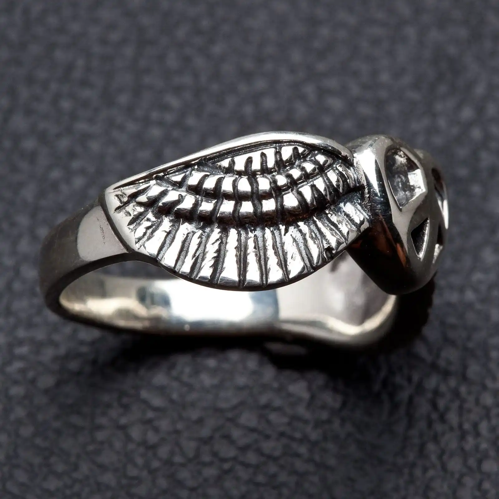 Bikerringshop Sterling Silver Peace Wings Ring 7 Bikerringshop Sterling Silver Peace Wings Ring - Image 5